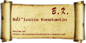 Bölcsics Konstantin névjegykártya